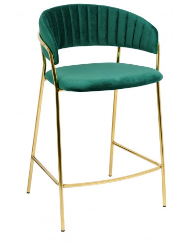 Hoker MARGO 65 ciemny zielony - welur, podstawa złota