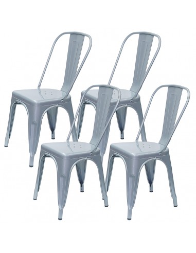 4 krzesła metalowe Paris szare