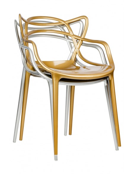 Krzesło LUXO srebrne - ABS