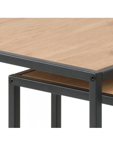 ACTONA zestaw stolików SEAFORD dąb - MDF, metal