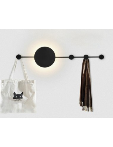 MOOSEE lampa ścienna SHADOW HANG z wieszakiem czarna