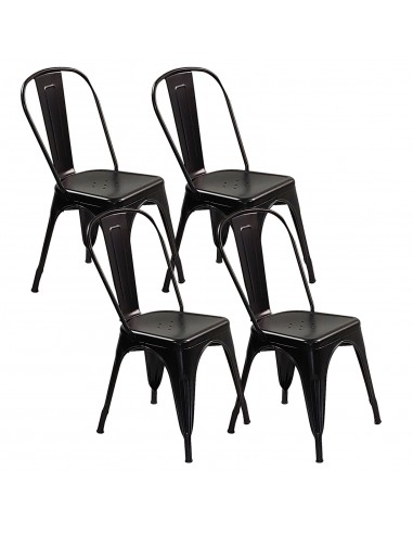 Zestaw stół Kansas i 4 krzesła Paris czarne