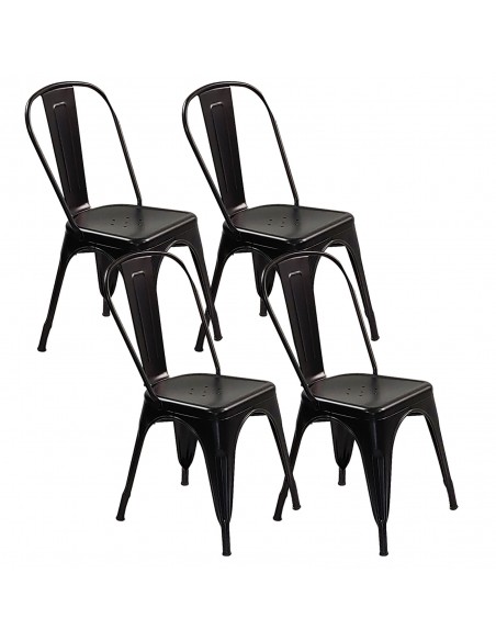 Zestaw stół Kansas i 4 krzesła Paris czarne