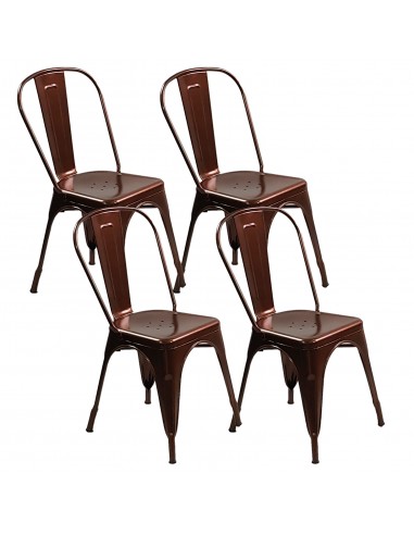 Zestaw stół Kansas i 4 krzesła Paris miedziane