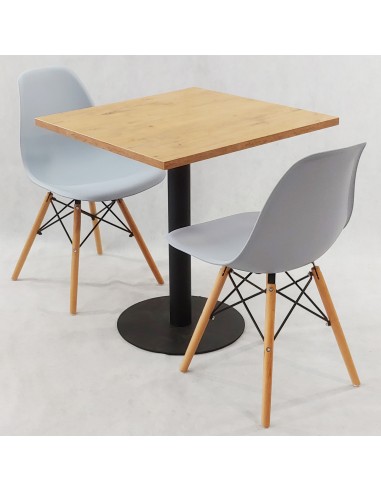 Zestaw stół Kansas i 2 krzesła Milano szare