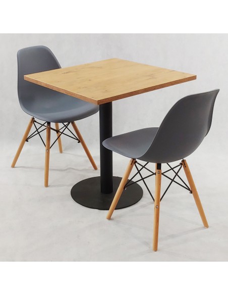 Zestaw stół Kansas i 2 krzesła Milano grafitowe