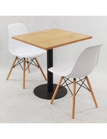 Zestaw stół Kansas i 2 krzesła Milano białe