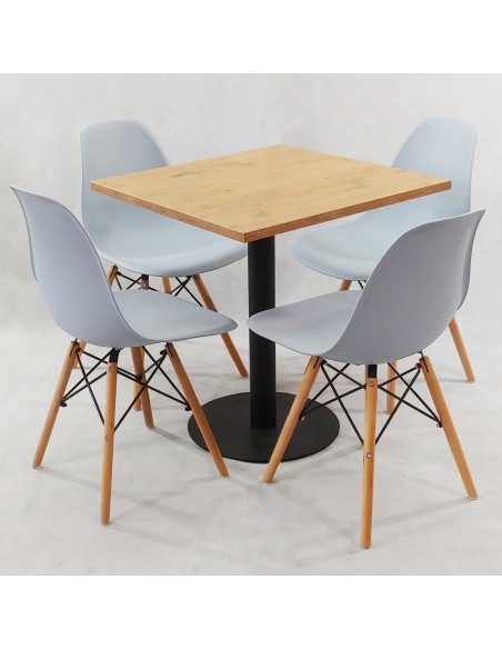 Zestaw stół Kansas i 4 krzesła Milano szare