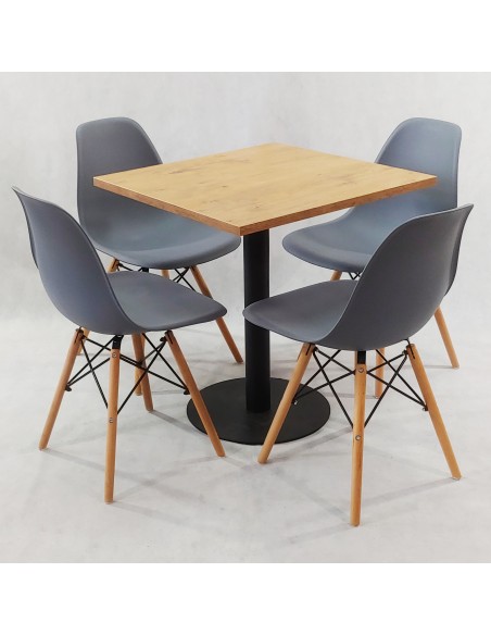 Zestaw stół Kansas i 4 krzesła Milano grafitowe