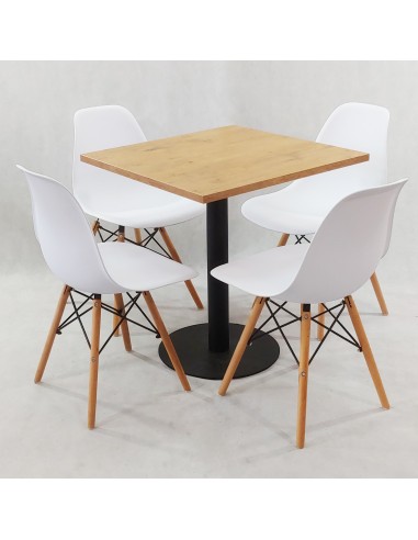 Zestaw stół Kansas i 4 krzesła Milano białe