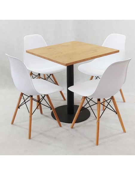 Zestaw stół Kansas i 4 krzesła Milano białe