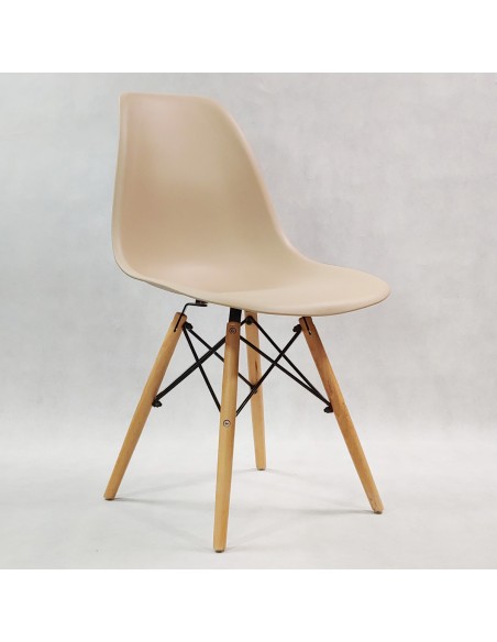 Zestaw stół Lugano 80 szary i 4 krzesła Milano beżowe